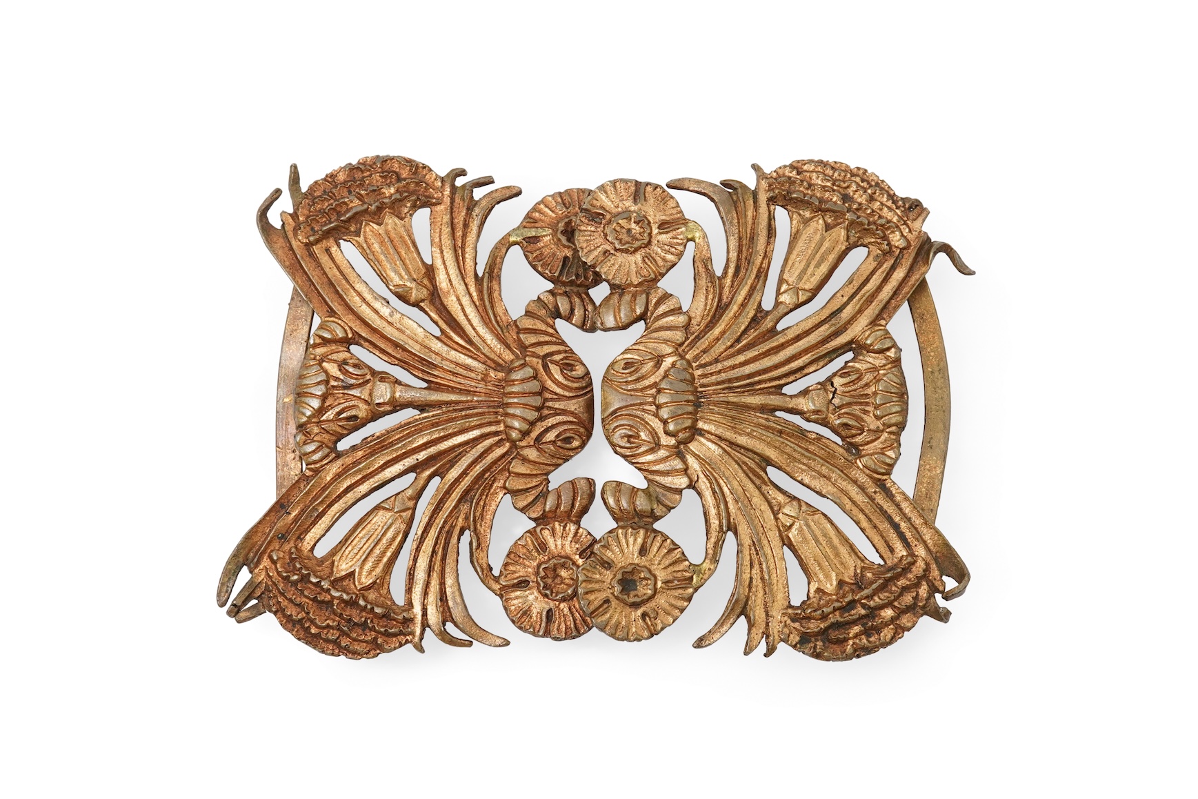 Line Vautrin, a gilt bronze belt buckle